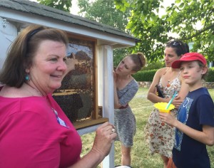 Post performance bee tour... Getting awful close to the beehive.... Beeeeee careful Dancers (Lindsay and Julia)!!!