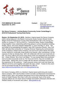 Press Release - Gin Dance Company_Chasing Horizons
